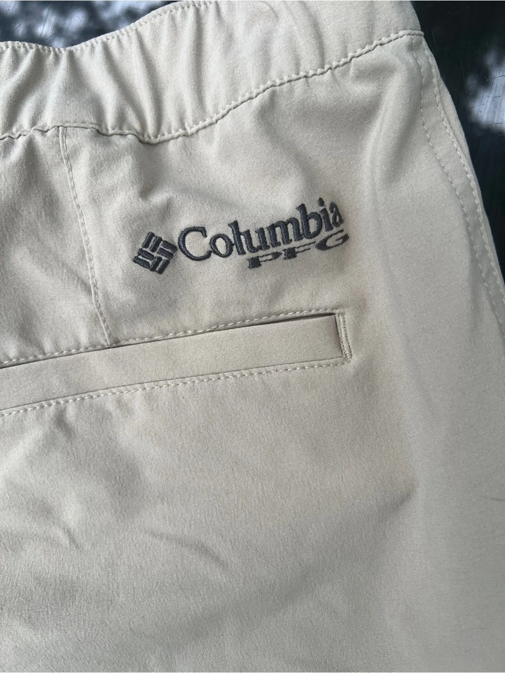 Columbia PFG Shorts Youth Boys XL 18-20 Beige Omni-Shade Fishing Swim Hiking EUC